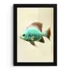 Schubben - Vis - Mint - Minimalistisch fotolijst zwart zonder passe partout klein -3d