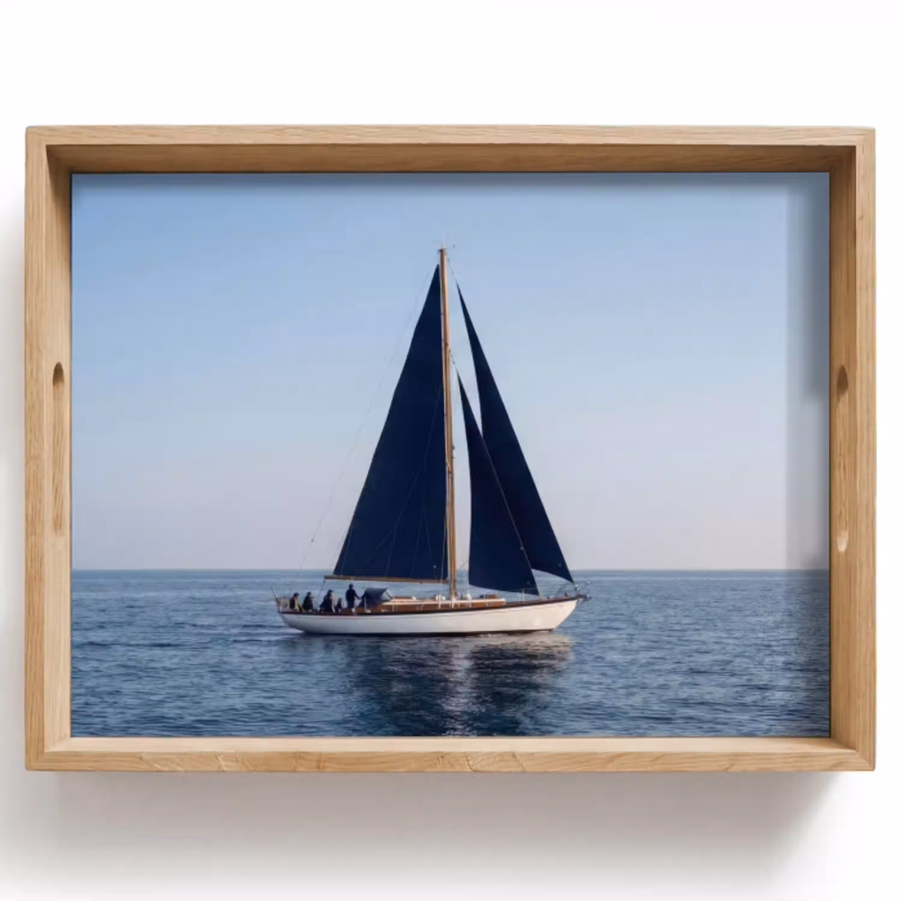 Zeilboot - Zee - Blauw Dienblad Rechthoek middel -z3d_shopping