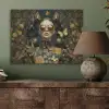 Vrouw - Bladeren - Goud - Vlinders PET vilt klein -sfeer2