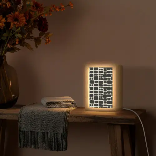 Modern - Organisch - Zwart Light Box met kabel (Tafellamp) klein 925 -sfeer4