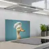 Eend - Koksmuts - Cute - Vogel keuken achterwand spatscherm klein -3d_schuin
