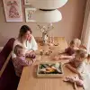 Vrouw - Hamburger - Bontjas Dienblad Rechthoek middel -sfeer4