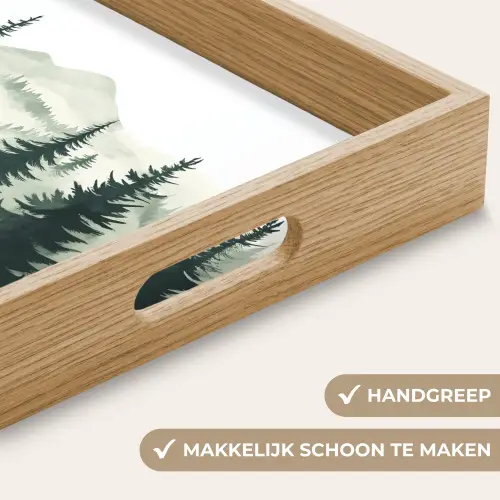 Pad - Bomen - Bos - Illustratie Dienblad Rechthoek middel -USP_HandgreepNL
