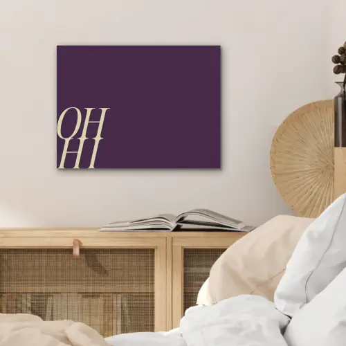 Oh hi - Paars - Cursief PET vilt klein -sfeer3