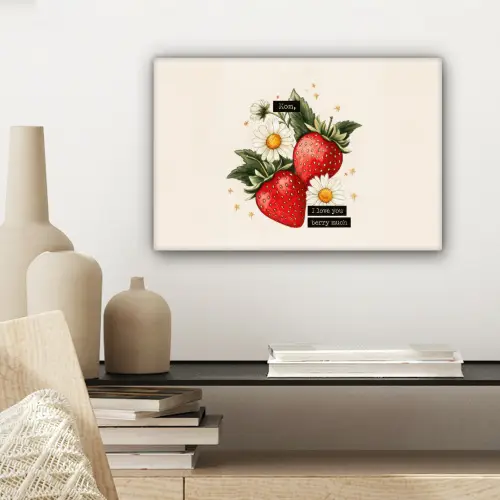 Aardbeien - Madeliefjes - Quote - Sterretjes canvas 2cm klein -sfeer6