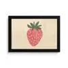 Aardbei - Minimalistisch - Rood - Fruit fotolijst zwart zonder passe partout klein -3d