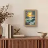 Zee - Zon - Golven - Rotsen Light Box met kabel (Tafellamp) klein -sfeer2