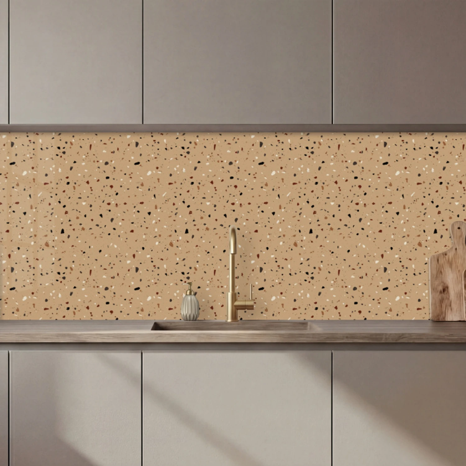 Terrazzo - Patroon - Beige keuken achterwand 2 middel 871 zz_3dshopping