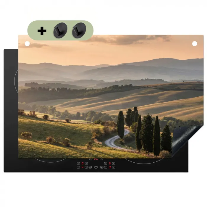 Toscaans - Landschap - Heuvels Inductie beschemer met haakjes klein -3d