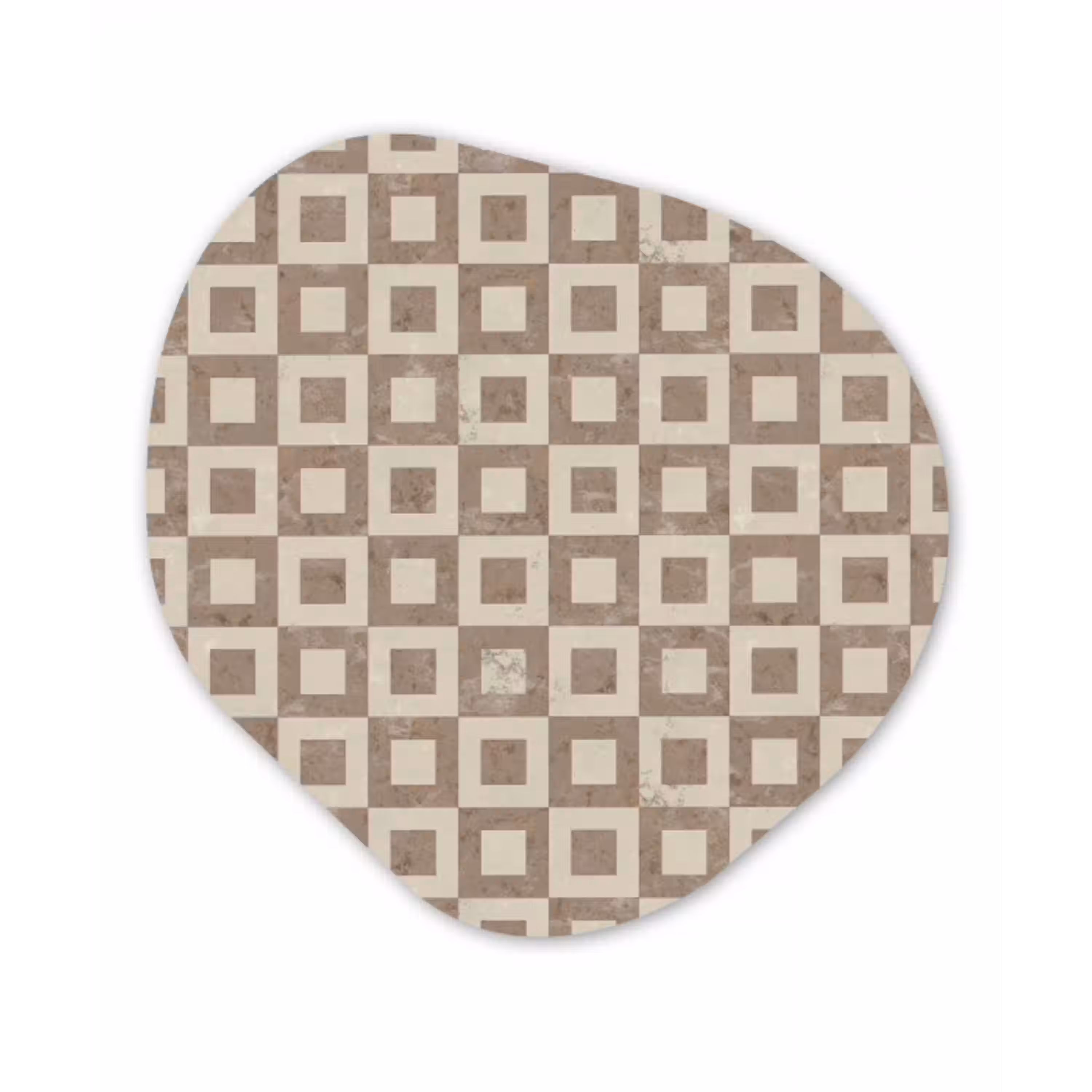 Patroon - Marmer - Beige Wandcirkel Organisch Aluminium middel 851 -3d