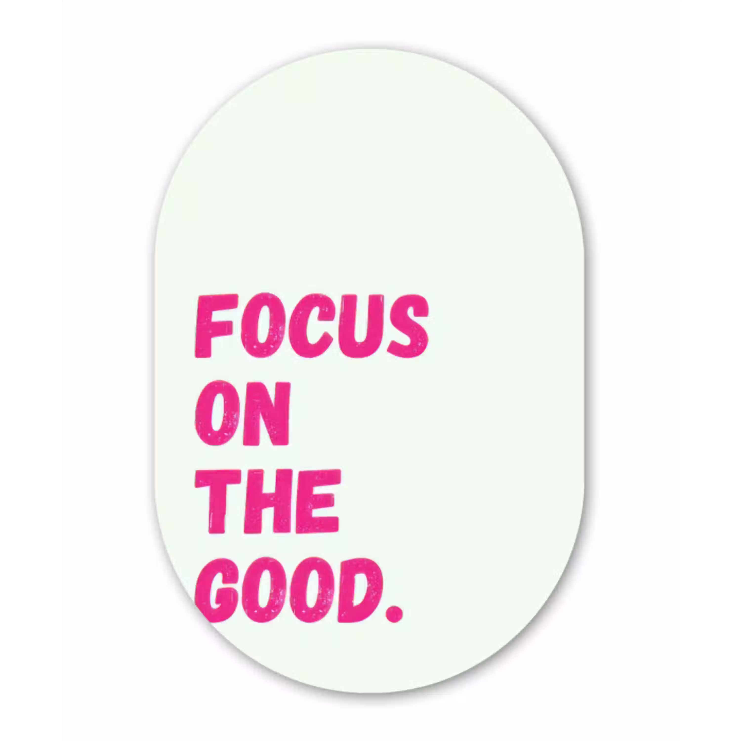 Focus on the good - Beige - Roze Wandcirkel Ovaal Glas middel -3d