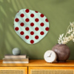 Polka - Dots - Rood Wandcirkel Organisch Forex 3mm klein 629 -sfeer2