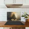 Kerstboom - Cadeaus - Goud keuken achterwand spatscherm klein -sfeer2