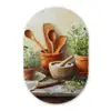 Potten - Kruiden - Hout Wandcirkel Ovaal Forex klein -3d