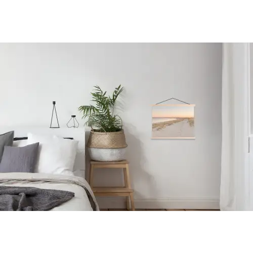 Kustlijn - Horizon - Hek textielposter latten blank klein -woonkamer