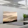 Bergen - Mist - Zonnestralen keuken achterwand spatscherm klein -3d_schuin