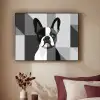 Buldog - Zwart - Abstract - Vlakken Textielframe zwart klein -sfeer1