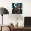 Uil - Mozaïek - Maan - Nacht aluminium wit klein -sfeer5
