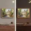 Dorp - Zon - Kraampjes - Huizen Light Box met batterij (Wandlamp) middel -sfeer3