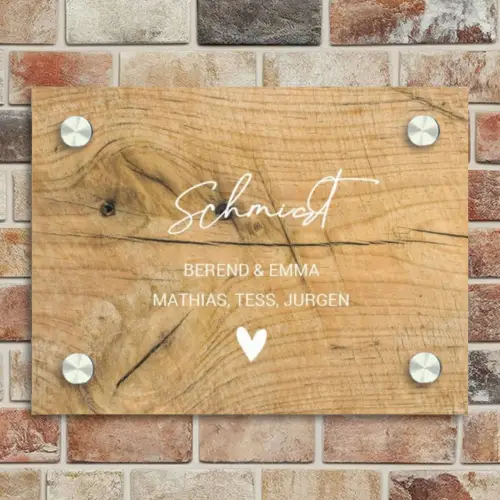 Hout - Sierlijk Naambord Rechthoek middel -sfeer3