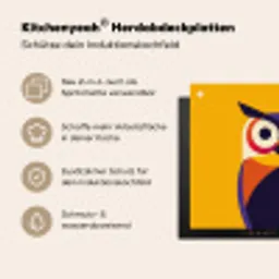 Uil - Grafisch - Kleurrijk - Ogen Inductie beschemer met haakjes middel -ky-usp-de