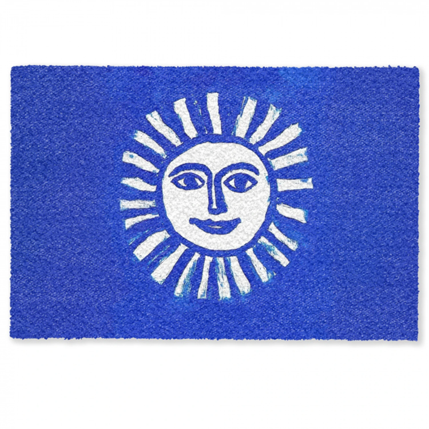 Zon - Gezicht - Penseelstructuur - Blauw Deurmat klein -zkaufland3d