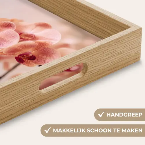 Orchidee - Bloemen - Roze - Bloemblaadjes Dienblad Rechthoek middel -USP_HandgreepNL