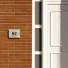 Beige bloemmotief - Traditioneel Naambord Rechthoek middel -sfeer3-rechthoek-S