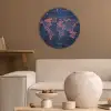 Wereldkaart - Futuristisch - Oranje Akoestische PET Vilt - Rond klein -sfeer1
