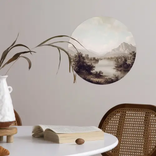 Klassiek - Landschap - Sereen Wandcirkel behangsticker klein -sfeer3