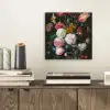 Stilleven met bloemen in een glazen vaas - Schilderij van Jan Davidsz. de Heem aluminium wit klein -sfeer1