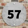 Grijs botanisch patroon - Traditioneel Naambord Rond klein -sfeer2