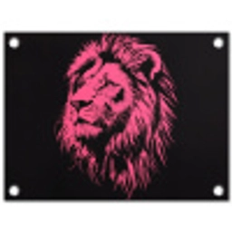 Leeuw - Zwart - Roze - Neon tuinposter los doek klein -3d