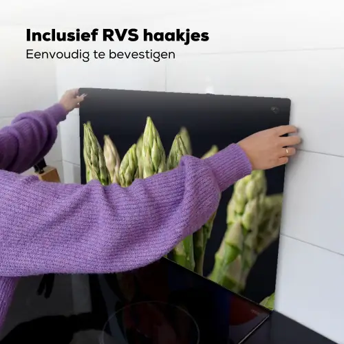 Asperges - Groen - Zwart Inductie beschemer met haakjes klein -ky-ophangen-nl