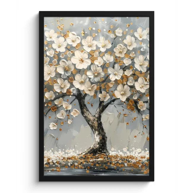 Photo Frame - Tree - Flowers - White - Nature - Art