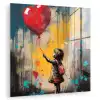 Meisje - Ballon - Hart - Graffiti plexiglas 5mm klein -zzzproduct_nieuw