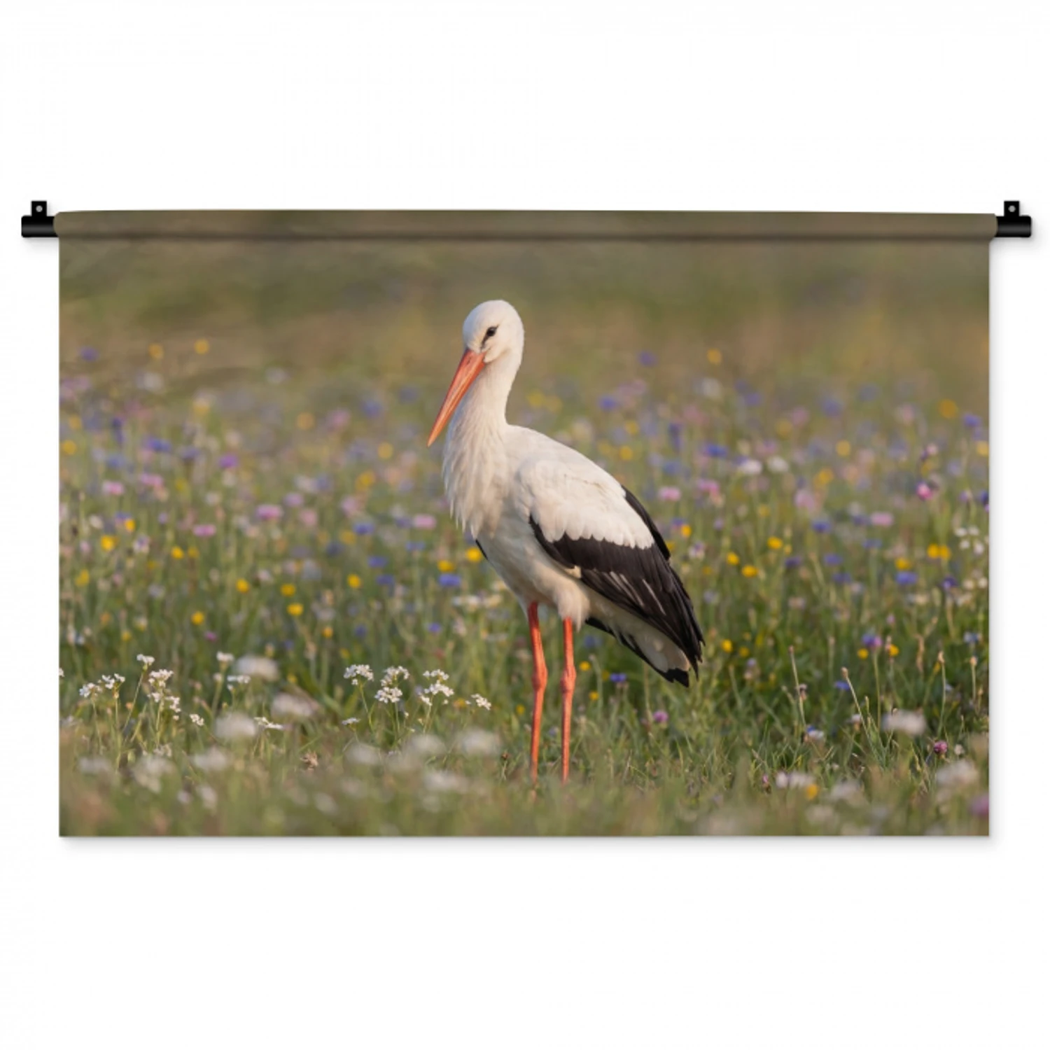 Ooienvaar - Bloemen - Weide - Kleurrijk Wandkleed katoen middel -zz3d