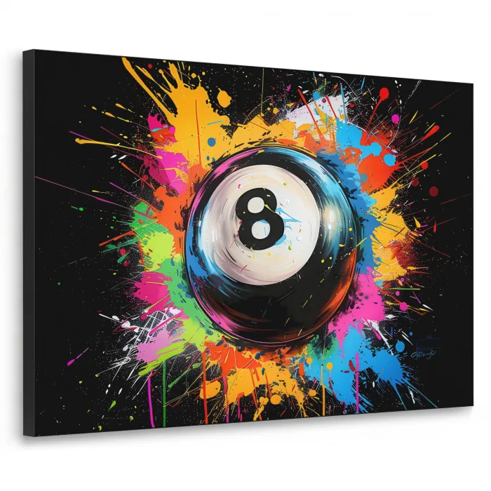 Graffiti - Sport - Pool bal - Biljart Textielframe - compleet frame klein -3d