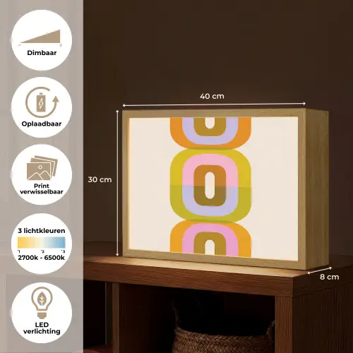 Stapel - Vormen - Geblokt - Oranje Light Box met batterij (Wandlamp) middel -USP_websiteoverzichtNL