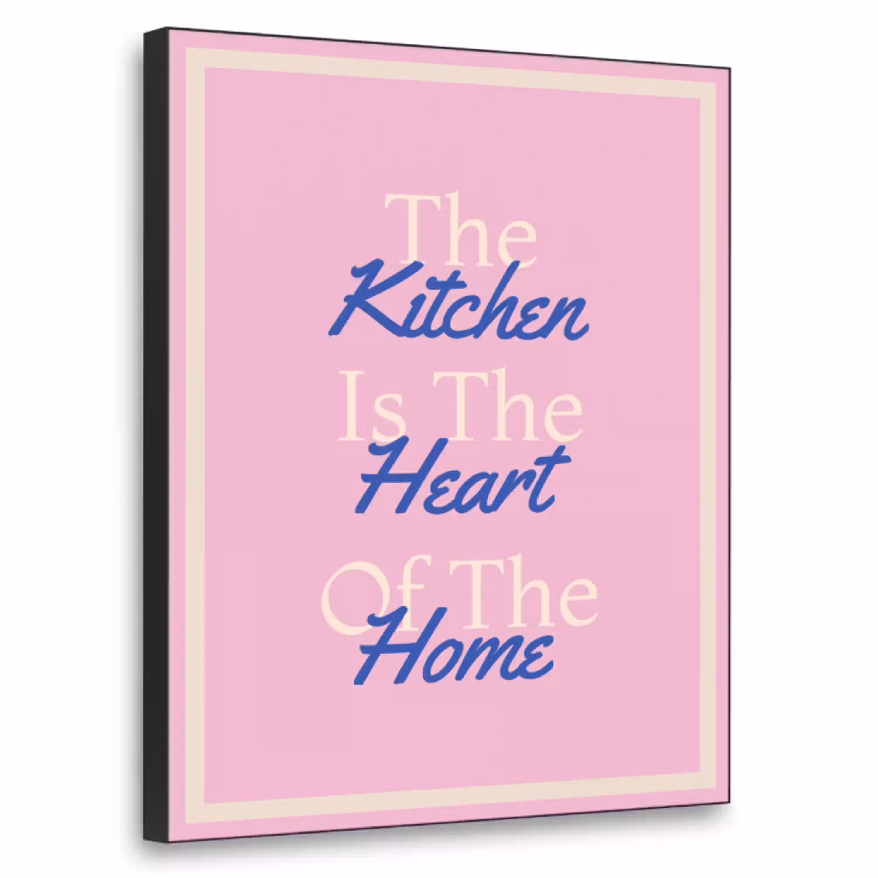Tekst - Blauw - Keuken - Kader Textielframe - compleet frame klein -3d