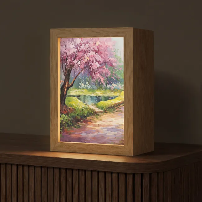 Table Lamp - Watercolor - Nature - Trees - Art - Flowers