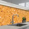 Terrazzo -  Patroon - Okergeel keuken achterwand 2 middel 871 -3d_schuin