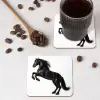 Zwart - Paard - Portret onderzetter kurk middel -sfeer2