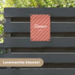 Simmer - Hartjes - Strepen - Roze tuinposter los doek klein -sfeer3