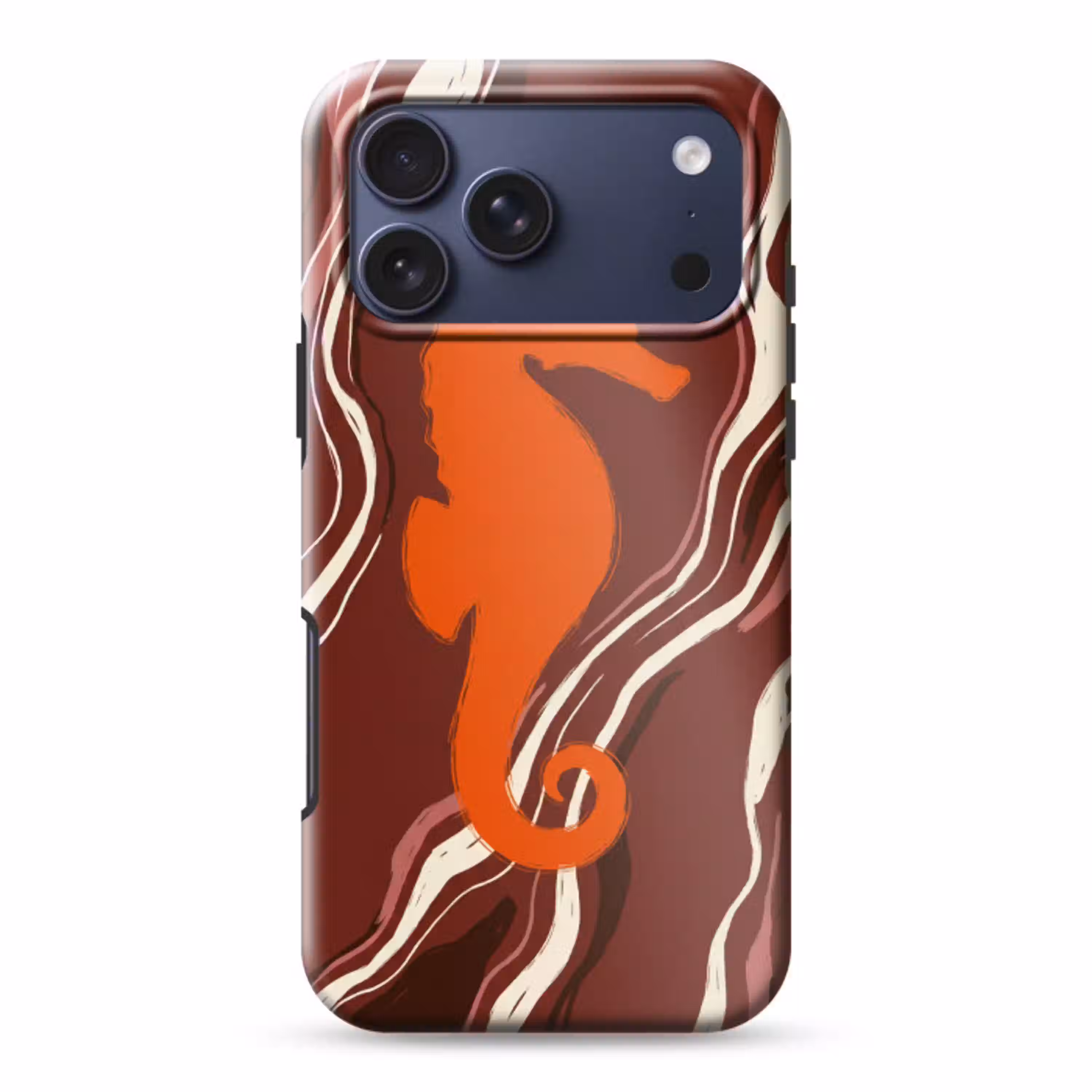 Zeepaardje - Golven - Zeeleven - Abstract - Oranje Toughcase MagSafe Apple iPhone 17 Pro Max klein -3d