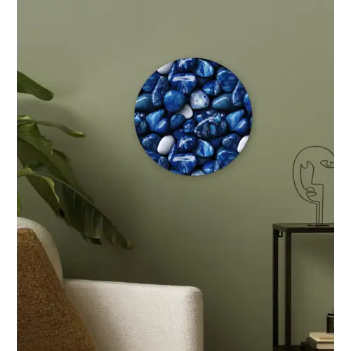 Luxe - Blauwe - Marmer - Stenen Wandcirkel plexiglas klein 852 -sfeer3