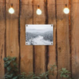 Rivier - Bevroren - Landschap - Winter tuinposter los doek klein -sfeer1