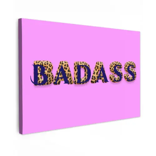 Felroze - Badass - Panterprint - Schaduw canvas 2cm klein -z3d