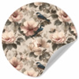 Klassiek - Vogels - Kleurrijk Wandcirkel behangsticker klein 186 -3d