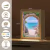 Doorkijk - Poort - Zee - Strand - Rotsen Light Box met kabel (Wandlamp) klein -USP_websiteoverzichtNL